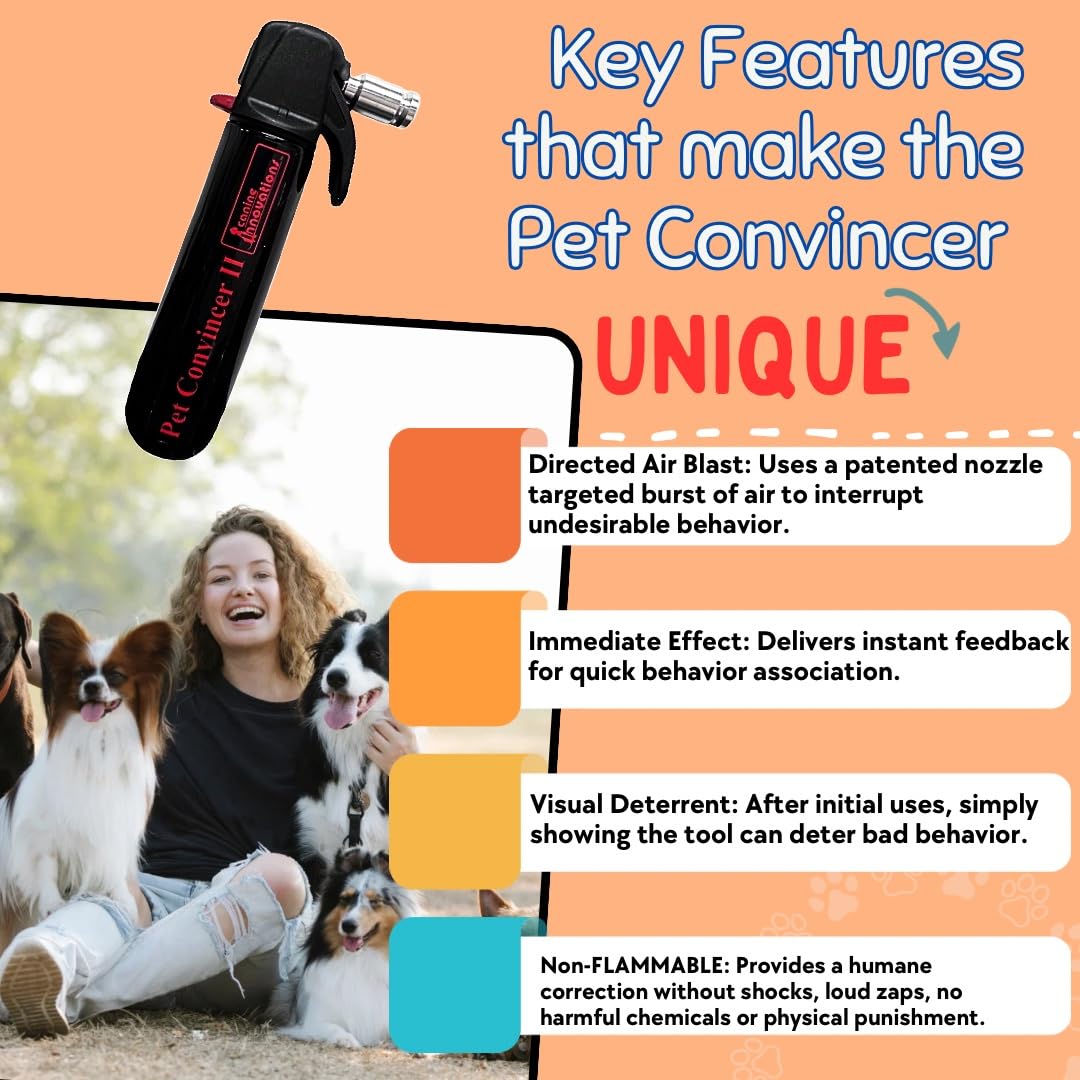Pet Convincer 2: Pet Dog Corrector For Unwanted Behavior - Stop Jumping, Barking, Aggression Dogs - Inspire Better Pet Behavior-